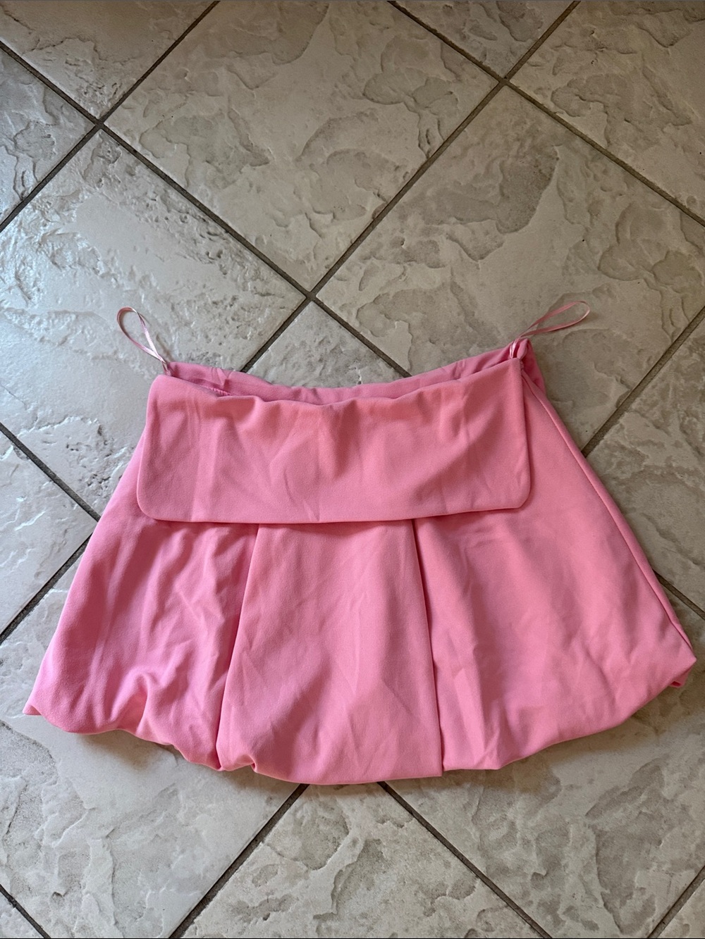 NWOT Zara Bubble Pink Pleated Mini Skirt